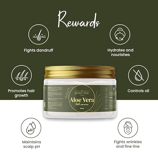 Aloe Vera Gel – Hydrates, tightens skin, and smooths hair