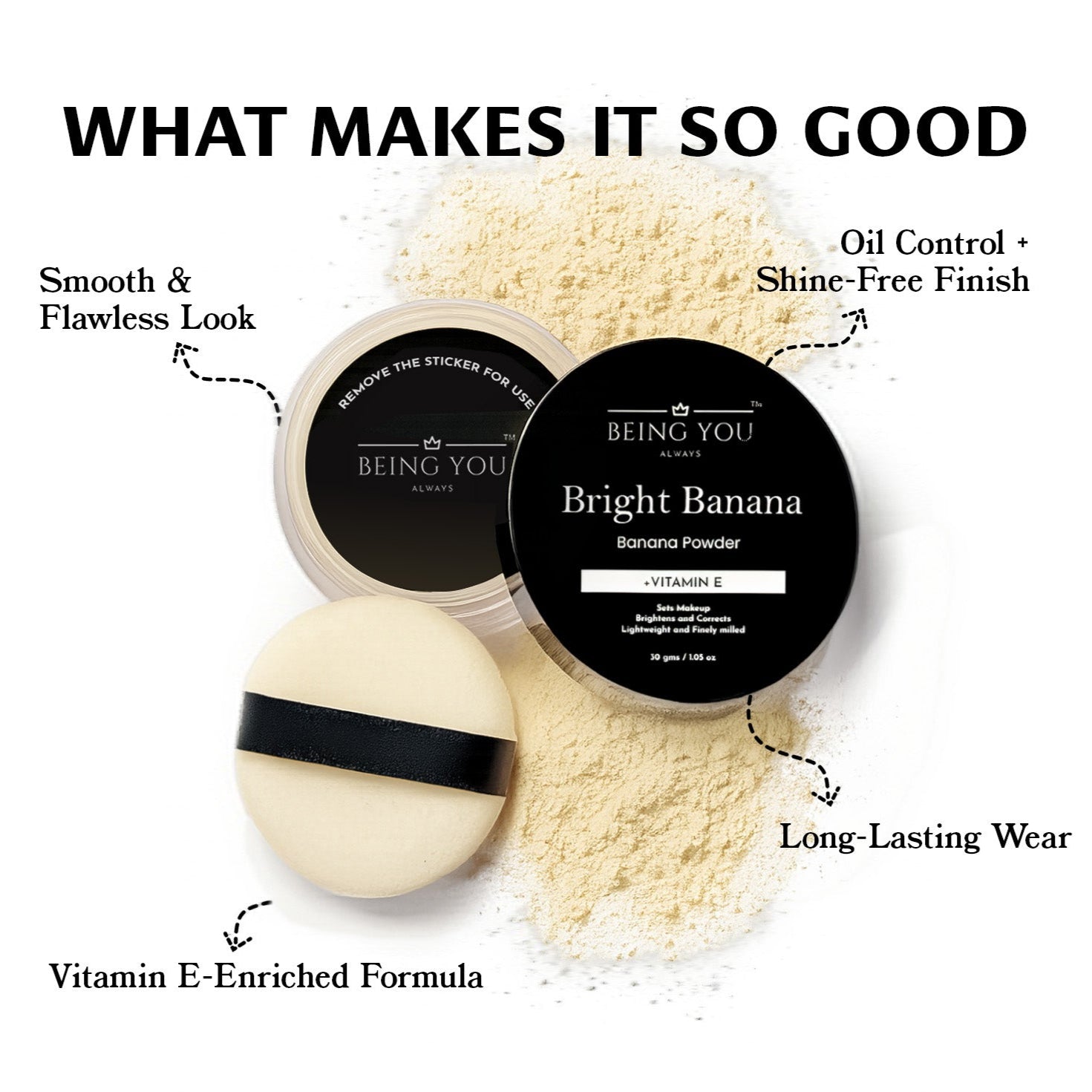 Bright Banana Powder – Lightweight  & Oil Control Matte Finish