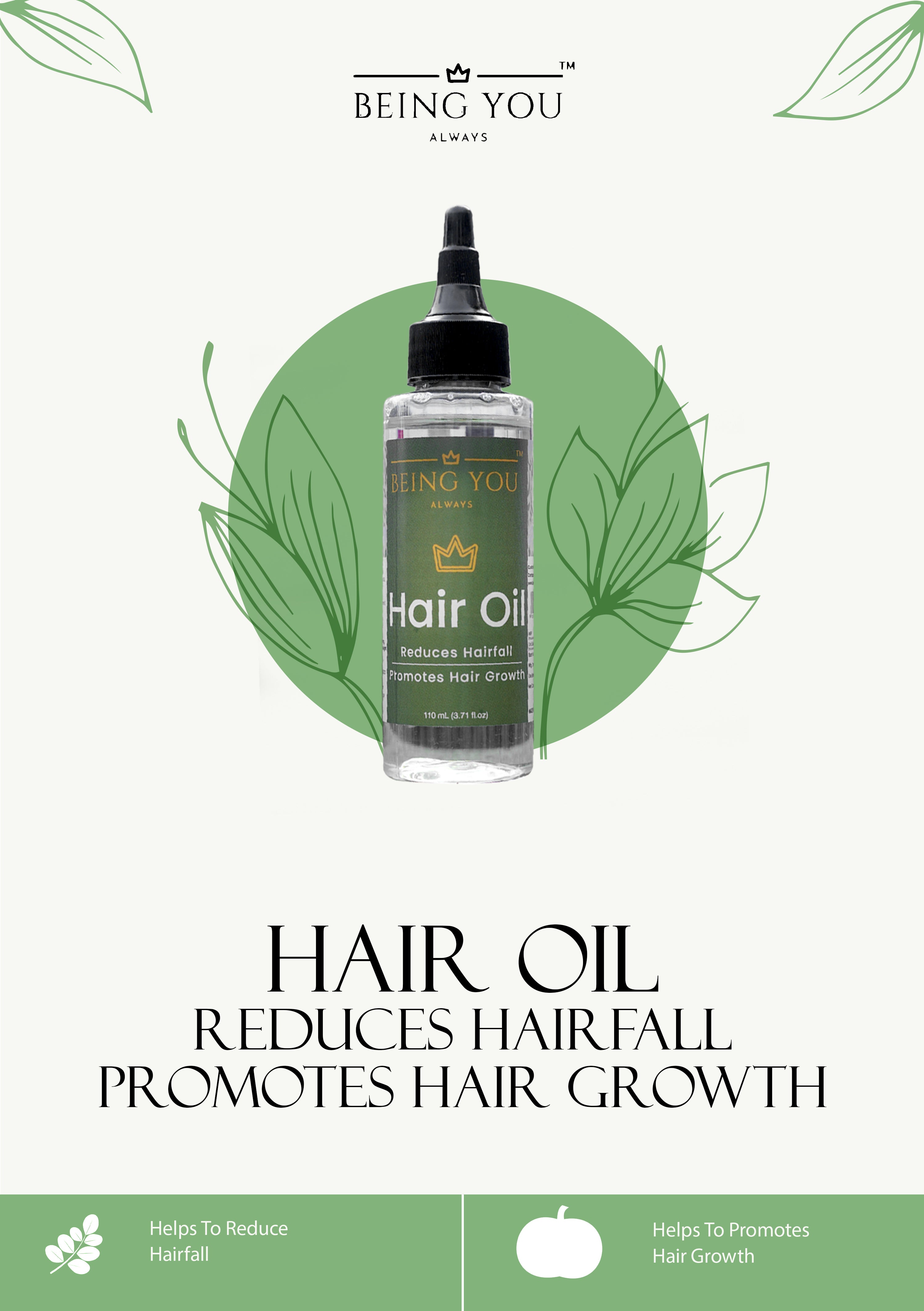 Hair Oil – Strengthens roots, reduces hair fall, and promotes growth