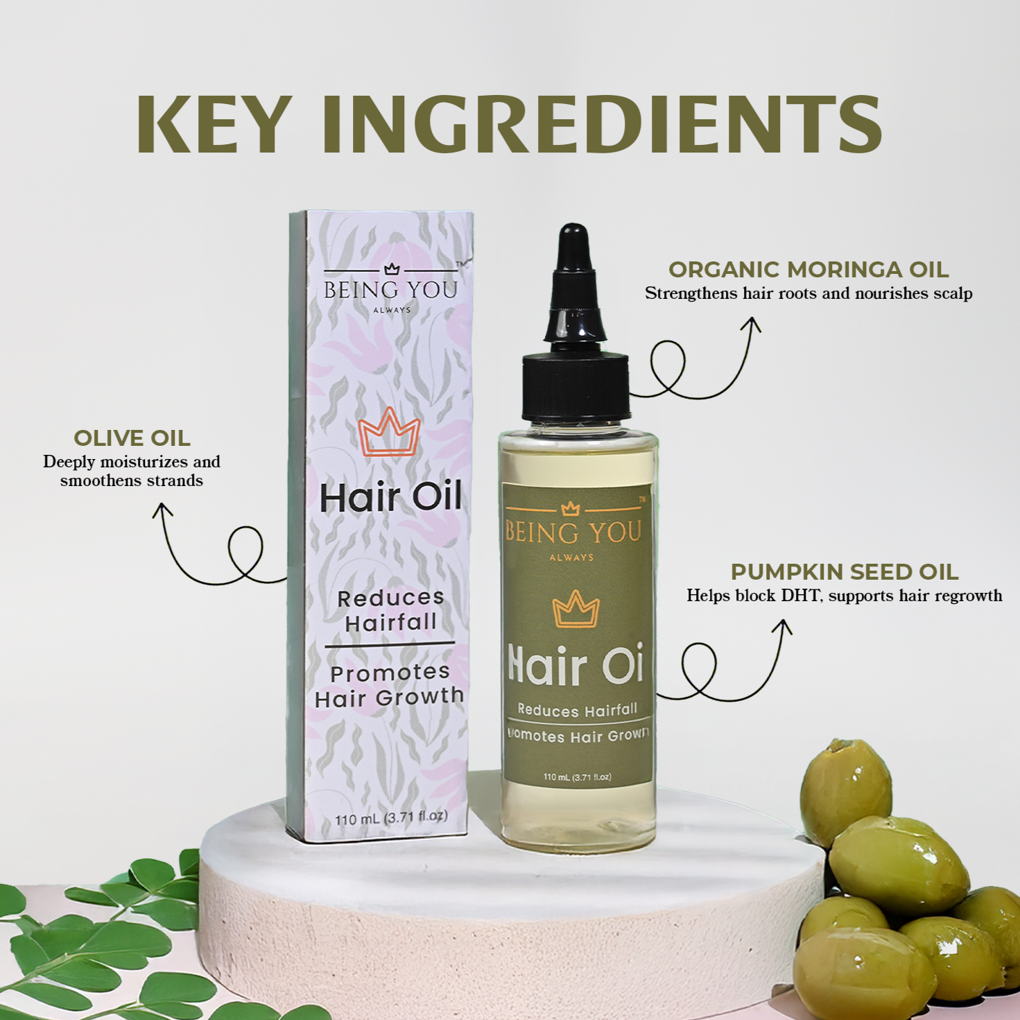 Hair Oil – Strengthens roots, reduces hair fall, and promotes growth