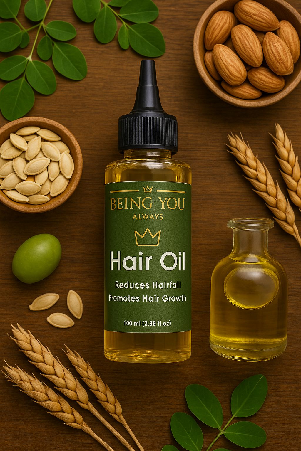 Hair Oil – Strengthens roots, reduces hair fall, and promotes growth
